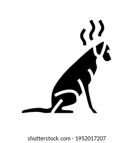 bestrafte Hunde Linie Symbol Vektor. bestrafte Hundeschild. isoliertes Kontursymbol
