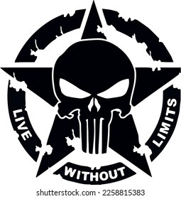 Punisher Skull Live Without Limits ,eps high quality.