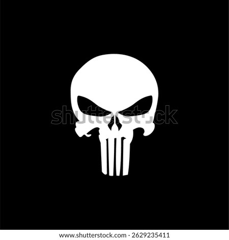 Punisher Skull Style Vector Icon
