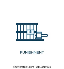 punishment icon. Thin linear punishment outline icon isolated on white background. Line vector punishment sign, symbol for web and mobile