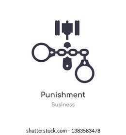 punishment outline icon. isolated line vector illustration from business collection. editable thin stroke punishment icon on white background
