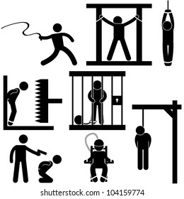 Punishment Torture Justice Death Sentence Execution Icon Symbol Sign Pictogram