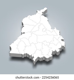 Punjab 3d district map is a state of India