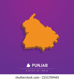 Punjab 3d Indian State Stock Vector (Royalty Free) 2151709445 ...