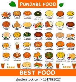 Punjab Food Or Punjabi Food Vector