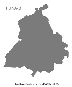 Punjab India Map Grey