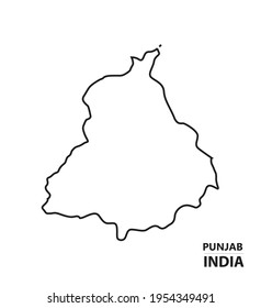 Punjab india outline vector with white background