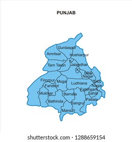 Punjab Map Graphic - Vector