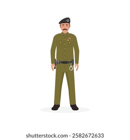 Punjab Police officer vector illustation