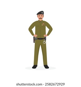 Punjab Policeman standing vector illustation