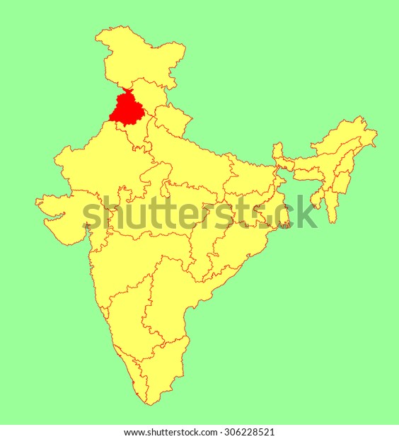 Punjab State India Vector Map Silhouette Stock Vector (Royalty Free ...