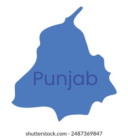 Punjab State Map Vector Icon. India Punjab Province State icon. Punjab Map