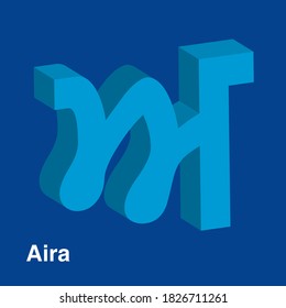 Punjabi alphabet letter in 3D shape, (Gurmukhi)'A' (English translation is 'A'), vector illustration. Flash Card, Letter Recognizing practice. Fun exercises. Attention-building Card for children.