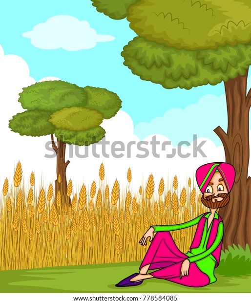 Punjabi Cartoon Style Illustration Punjabi Festivals Stock Vector ...