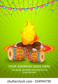 Punjabi festival of lohri celebration background.