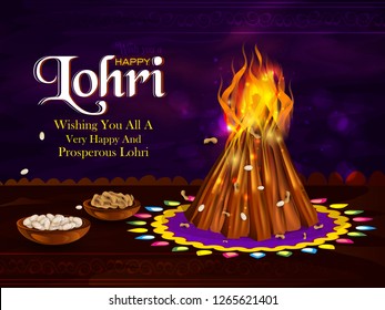 Punjabi festival lohri celebration bonfire background