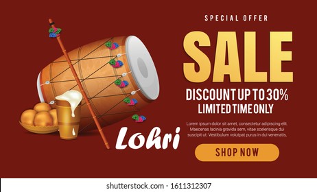 Punjabi festival of lohri celebration, illustration of Happy Lohri holiday background for Punjabi festival