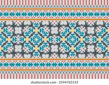Punjabi Pattern Seamless Australian aboriginal pattern Motif embroidery, Pixel Ikat embroidery vector Design for Print indonesian batik motif embroidery native american kurta mughal design