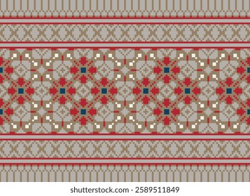 Punjabi Pattern Seamless Bandana print silk Motif embroidery, Pixel Ikat embroidery vector Design for Print kurta pattern mughal motifs tapestry pattern floral repeat