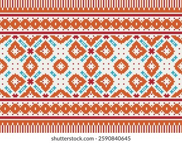 Punjabi Pattern Seamless Bandana print silk Motif embroidery, Pixel Ikat embroidery vector Design for Print australian curtain pattern geometric pillow model kurti mughal flowers