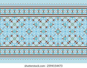 Punjabi Pattern Seamless Bandana print silk Motif embroidery, Pixel Ikat embroidery vector Design for Print egyptian pattern tibetan mandala bandanna