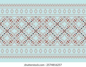 Punjabi Pattern Seamless Native American, Motif embroidery, Pixel Ikat embroidery vector Design for Print pattern vintage flower folk navajo patchwork pattern