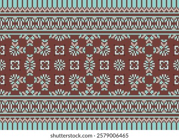 Punjabi Pattern Seamless Native American, Motif embroidery, Pixel Ikat embroidery vector Design for Print scarf hijab pattern kerchief Pixel Ikat vector Silk kurti model mughal patterns