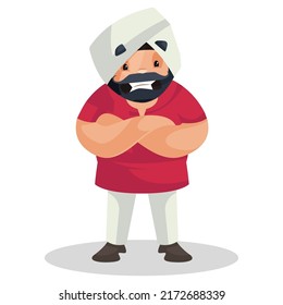 Punjabi politician is standing. Vector graphic illustration. Individually on a white background.