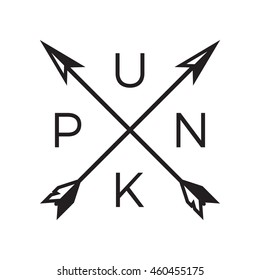 Punk Badge/Label. For signage, prints and stamps. Punk rock fest hipster sign