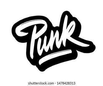 Punk calligraphy hand lettering, vector art and illustration.