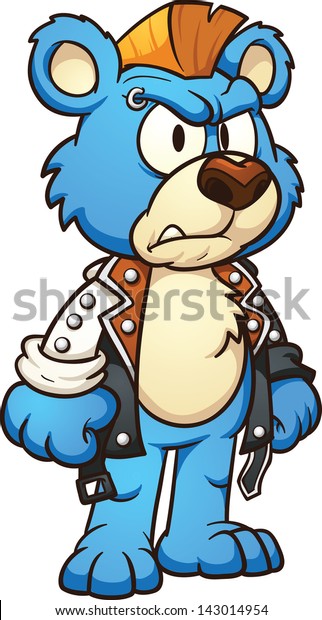 Punk Cartoon Bear Wearing Mohawk Vector Stock Vector (Royalty Free ...