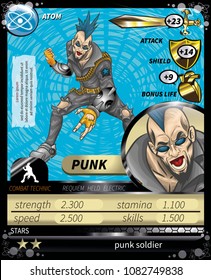 punk character game card