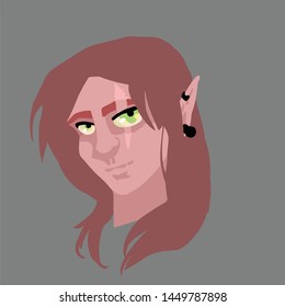 punk elf man with shackle