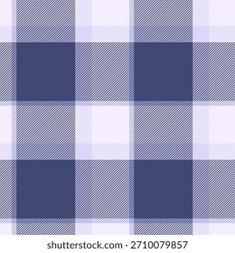 Punk fabric pattern background, underwear check seamless textile. Full texture vector plaid tartan in blue and white colors palette.