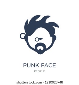 Punk face icon. Trendy flat vector Punk face icon on white background from People collection, vector illustration can be use for web and mobile, eps10
