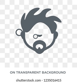 Punk face icon. Trendy flat vector Punk face icon on transparent background from People collection. 