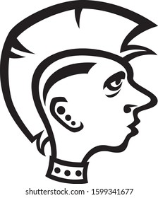 Punk face on a white background