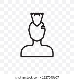 Punk face vector linear icon isolated on transparent background, Punk face transparency concept can be used for web and mobile