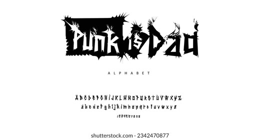 Punk Font Alphabet Band Music Typeface Typography Scratch Rock