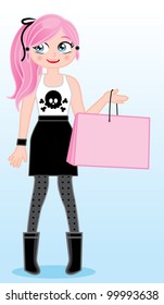 Punk girl shopping