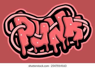 Punk graffiti lettering typography art illustration