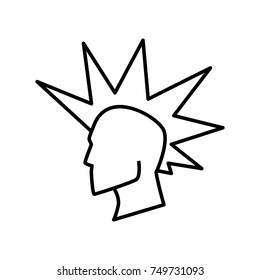 punk hairstyle icon outline