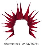 Punk  hairstyle.Shaggy hair red colour
