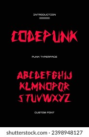 PUNK hardcore font typerface alphabet font vector custom rock music poster	