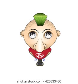 Punk - illustration of a person that listens and plays punk music