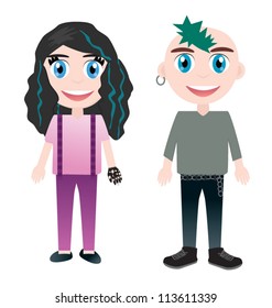 Punk kids vector