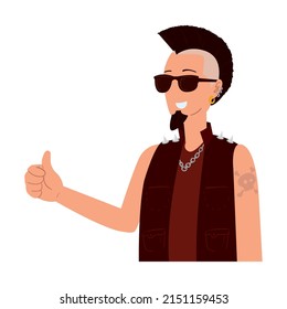 diseño de punk man sobre blanco