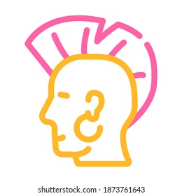 punk with mohawk color icon vector. punk with mohawk sign. isolated symbol illustration