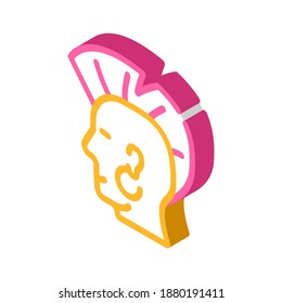 punk with mohawk isometric icon vector. punk with mohawk sign. isolated symbol illustration