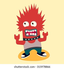 punk monster. vector illustration